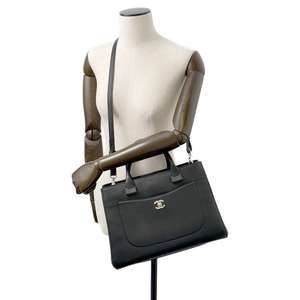 Chanel Neo Executive Tote Coco Mark Caviar 2way Shoulder Bag Black